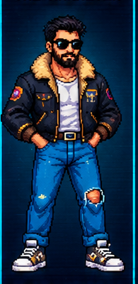 MAVERICK, the marketer pixel-art character